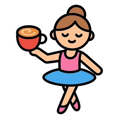 A ballerina holding a cup of cappuccino sticker