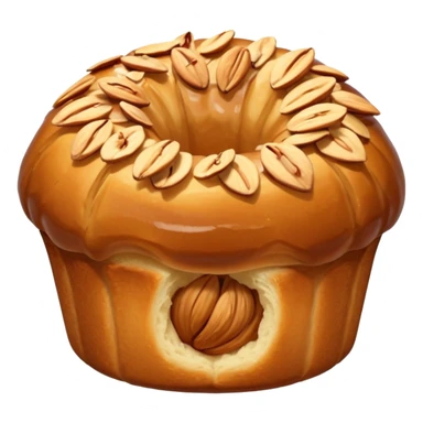 French kougelhopf with almonds on the top sticker
