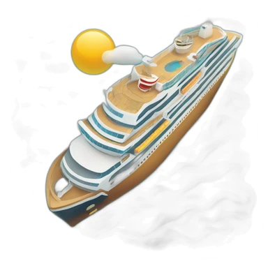 cruise ship top down abstract icon sticker