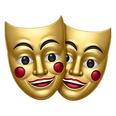 Happy and sad masks theater sticker