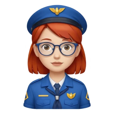 scout girl with blue scout uniform, red haired and glassess sticker