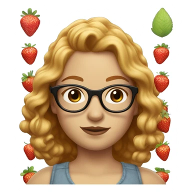 Strawberry blonde girl with curvy figures with brown eyes and light skinned with glasses sticker
