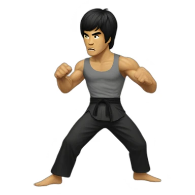 Bruce lee fighting sticker