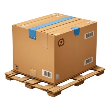 a shipping box on a shipping pallet sticker