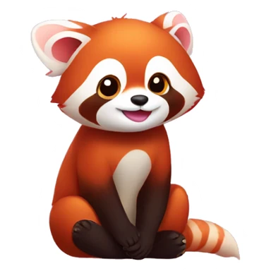 Red Panda with love hearts around it sticker