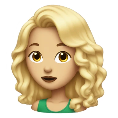 Girl with blonde hair blowing kiss sticker