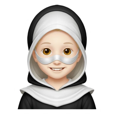 kid with hallowen white costumes sticker