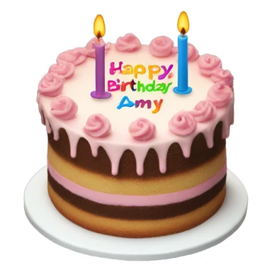 Birthday cake with the name Amy on it  sticker