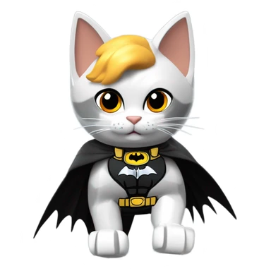 Lego Batman riding a Grey and black tabby kitten with white legs, razor sharp talons and wings of fire  sticker