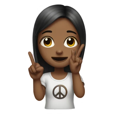 girl crying doing peace sign sticker