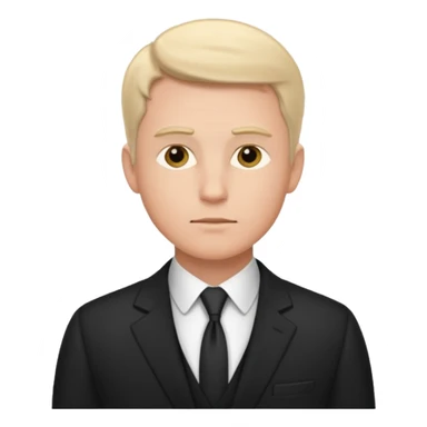 white man in formal suit thinking sticker