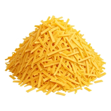 Pile of shredded yellow cheese sticker