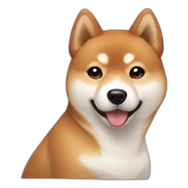 Cute Shiba-dog with her mistress, a woman with brown and curly hair sticker