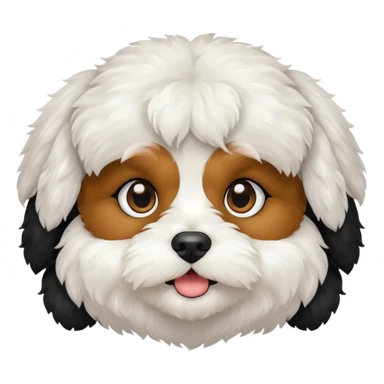 Cavapoo face all black with small white chin sticker