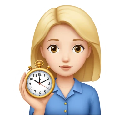 Girl with a clock in her hand sticker