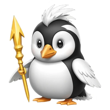 pengiun zeus holding lightning sticker