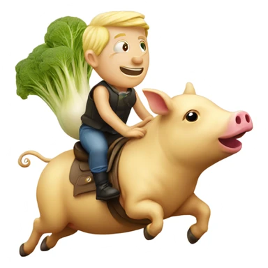parsnip riding a flying pig sticker