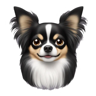 long haired black and white chihuahua sticker