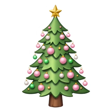 light green and light pink xmas tree sticker