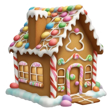 gingerbread house with pastel candy decorations sticker