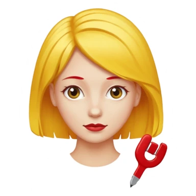 kırmızı toka takan kadın, sarı saçlı sticker