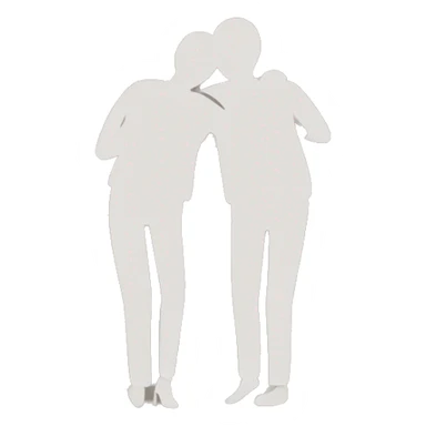 Two silhouettes of people hug each other sticker