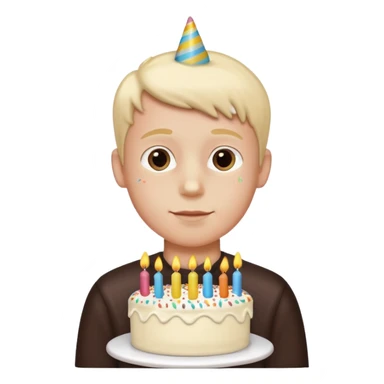boy with birthday cake without the candles sticker