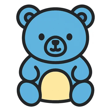 A cute blue bear sticker