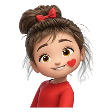 smiling girl with brown hair sticker