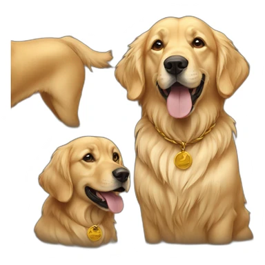 Africanism dog and golden retriever sticker