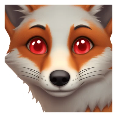 deep lush red fox face with tiny red heart in eyes sticker