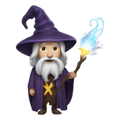 Powerful floating wizard sticker