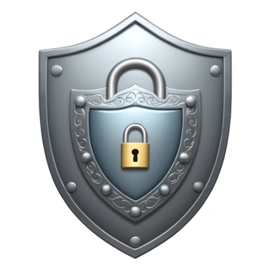 shield with a lock symbol inside sticker