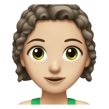 White girl with dark brown hair and green eyes sticker