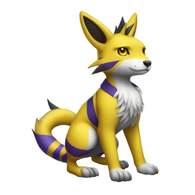 Lombax-Renamon full body with stripes sticker