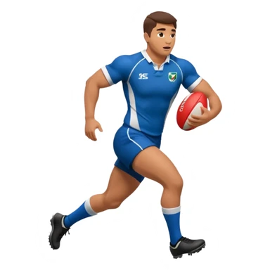 Rugby player with ball running sticker