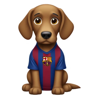 perro con camisa del barcelona fc sticker