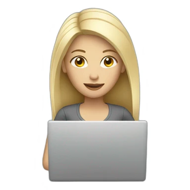 a white blond woman with grey laptop sticker