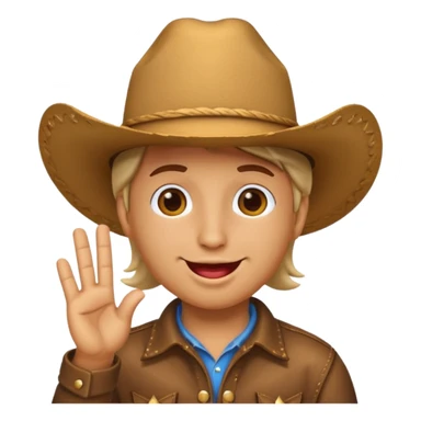 Emoji blowing kiss with cowboy hat sticker