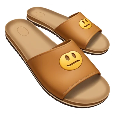 open toe male tan slide sticker