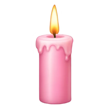 light pink candle with wax sticker