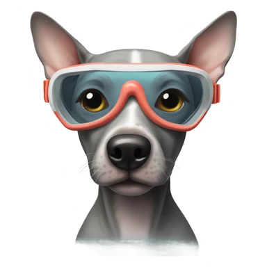 American Hairless Terrier with Snorkel Swimming Mask sticker