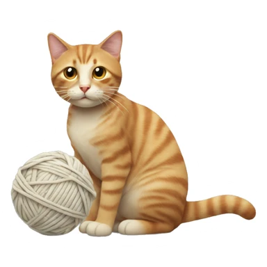 Cat with a ball of yarn sticker