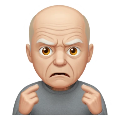 Old man, angry, sweater, bald
 sticker