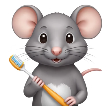 Rat with a toothbrush  sticker