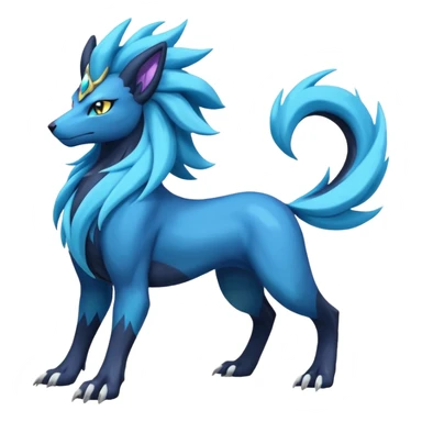 Shiny Dark Edgy Suicune-Cobalion-Manectric-Aurorus-Fakémon-hybrid-creature (full body)  sticker