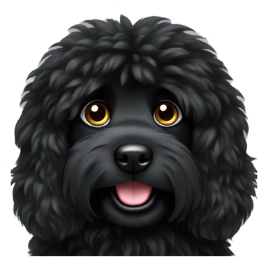 black fluffy dog sticker