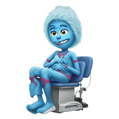 blue grinch getting knee surgery sticker