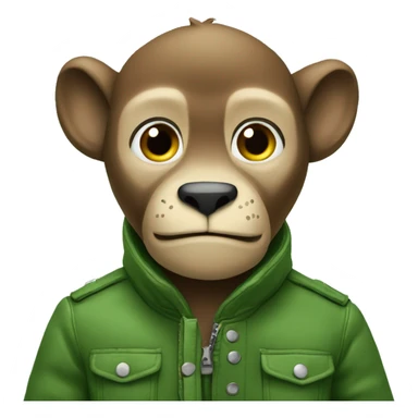 ein affe mit einer grünen Jacke  sticker