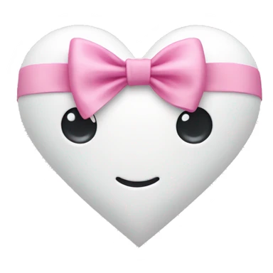 white heart with pink bow sticker